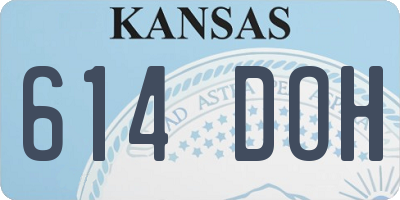 KS license plate 614DOH
