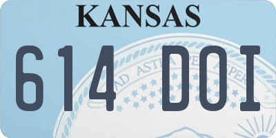 KS license plate 614DOI