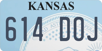 KS license plate 614DOJ