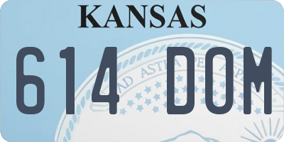 KS license plate 614DOM
