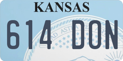 KS license plate 614DON