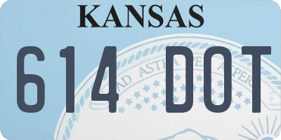 KS license plate 614DOT