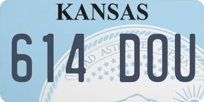KS license plate 614DOU