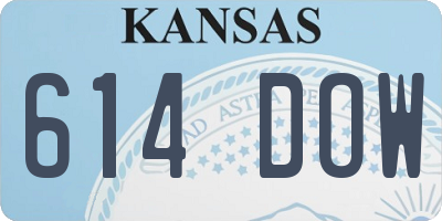 KS license plate 614DOW