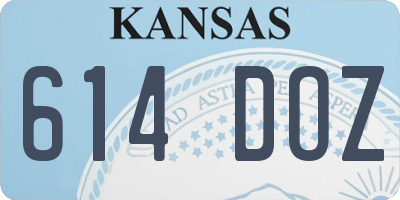 KS license plate 614DOZ
