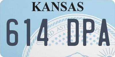 KS license plate 614DPA