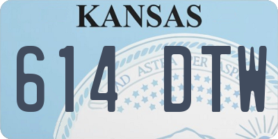 KS license plate 614DTW
