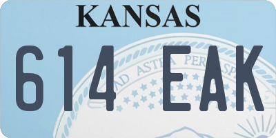 KS license plate 614EAK