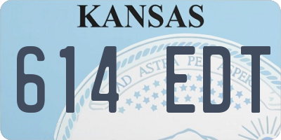 KS license plate 614EDT