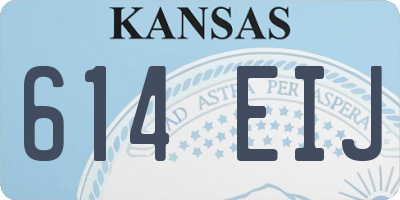 KS license plate 614EIJ