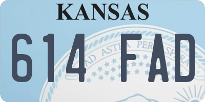 KS license plate 614FAD