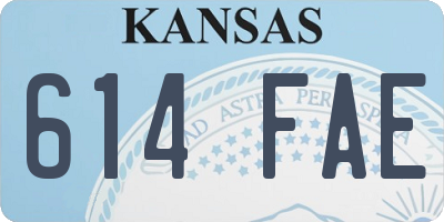 KS license plate 614FAE