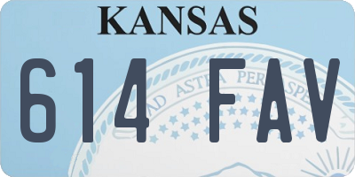 KS license plate 614FAV