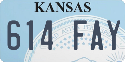 KS license plate 614FAY