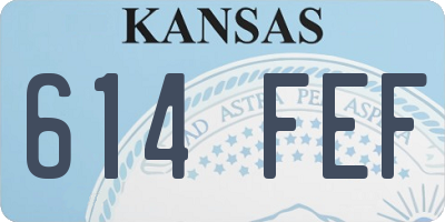 KS license plate 614FEF