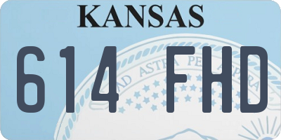 KS license plate 614FHD