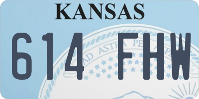 KS license plate 614FHW