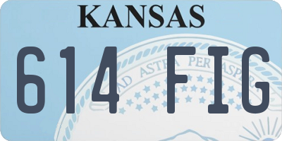 KS license plate 614FIG