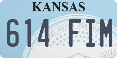 KS license plate 614FIM