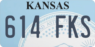 KS license plate 614FKS