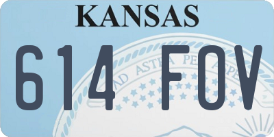 KS license plate 614FOV