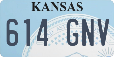 KS license plate 614GNV