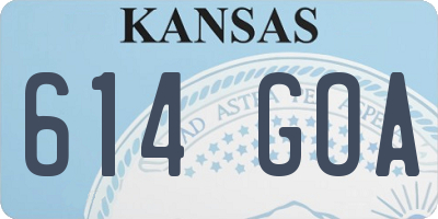 KS license plate 614GOA