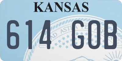 KS license plate 614GOB