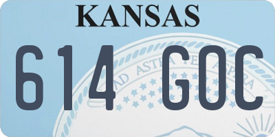 KS license plate 614GOC