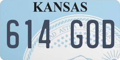KS license plate 614GOD