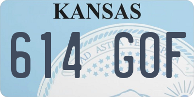 KS license plate 614GOF