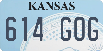 KS license plate 614GOG
