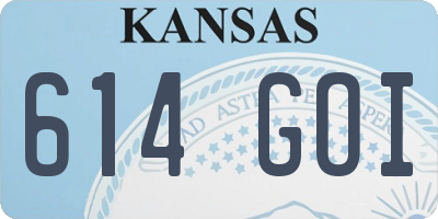 KS license plate 614GOI