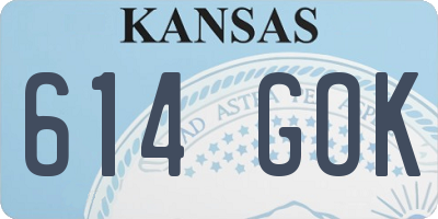 KS license plate 614GOK