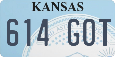 KS license plate 614GOT