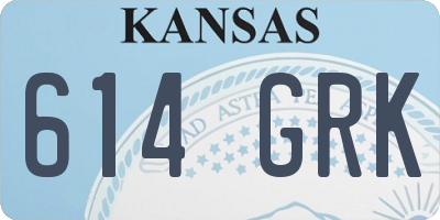 KS license plate 614GRK