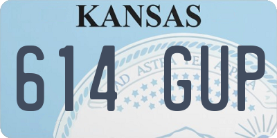 KS license plate 614GUP