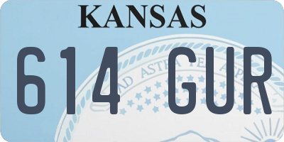 KS license plate 614GUR