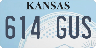 KS license plate 614GUS