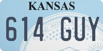 KS license plate 614GUY