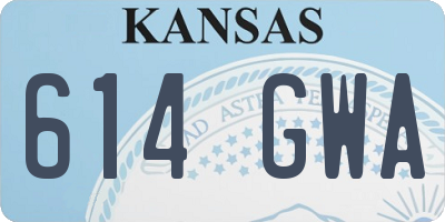 KS license plate 614GWA