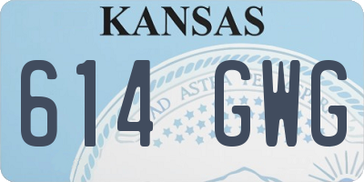KS license plate 614GWG