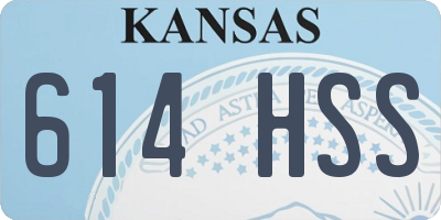 KS license plate 614HSS