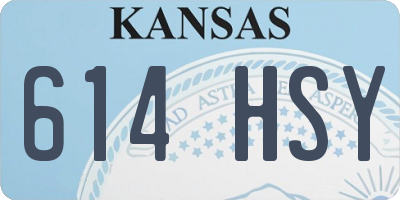 KS license plate 614HSY