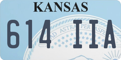 KS license plate 614IIA
