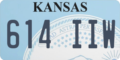 KS license plate 614IIW