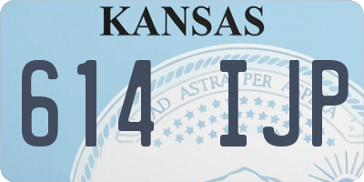 KS license plate 614IJP
