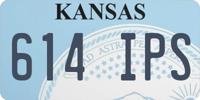 KS license plate 614IPS