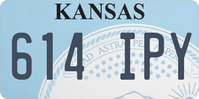 KS license plate 614IPY