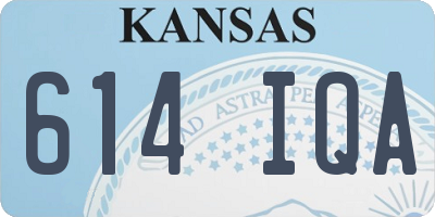 KS license plate 614IQA